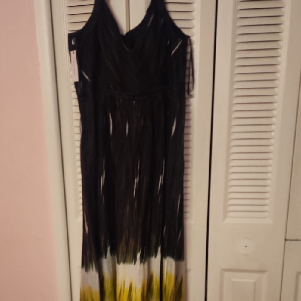 Elegant Black and Yellow Ombre Dress